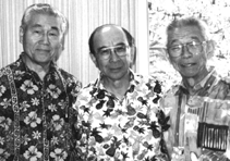 Mr. Hideto Kono, Vice Admiral Kihune, and Dr. Fujio Matsuda
